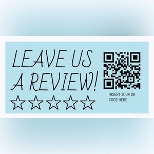 30 CUSTOM STICKERS - 2” x 1” - LEAVE US A REVIEW - PERSONALIZED W/ YOUR QR CODE